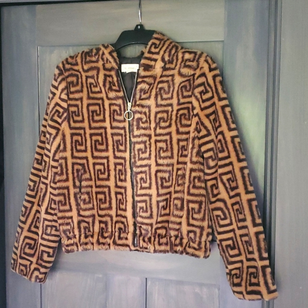 Zip Up Faux Fur Fashion Jacket